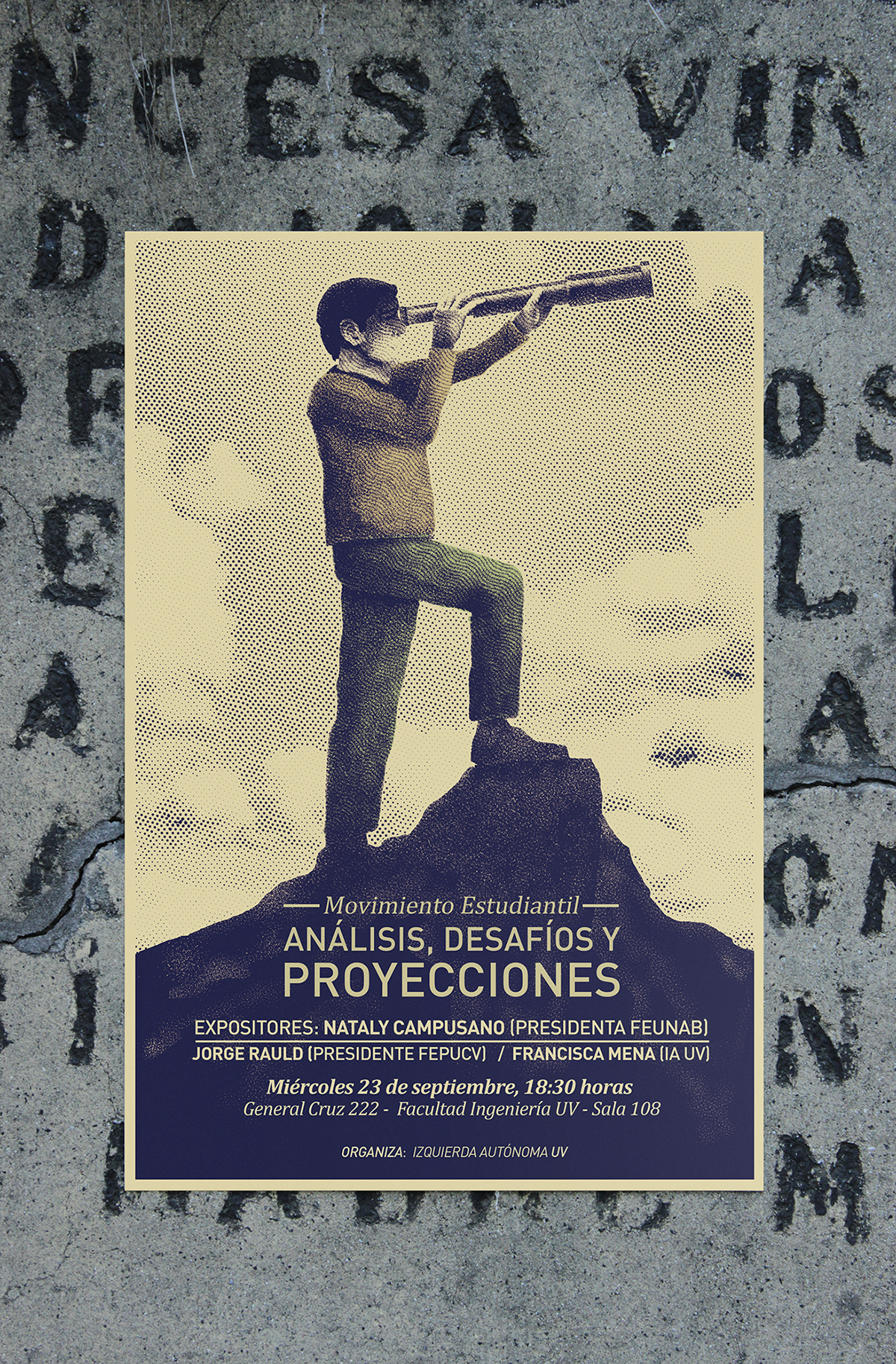 Afiche chileno MOVIMIENTO ESTUDIANTIL chile cartel social