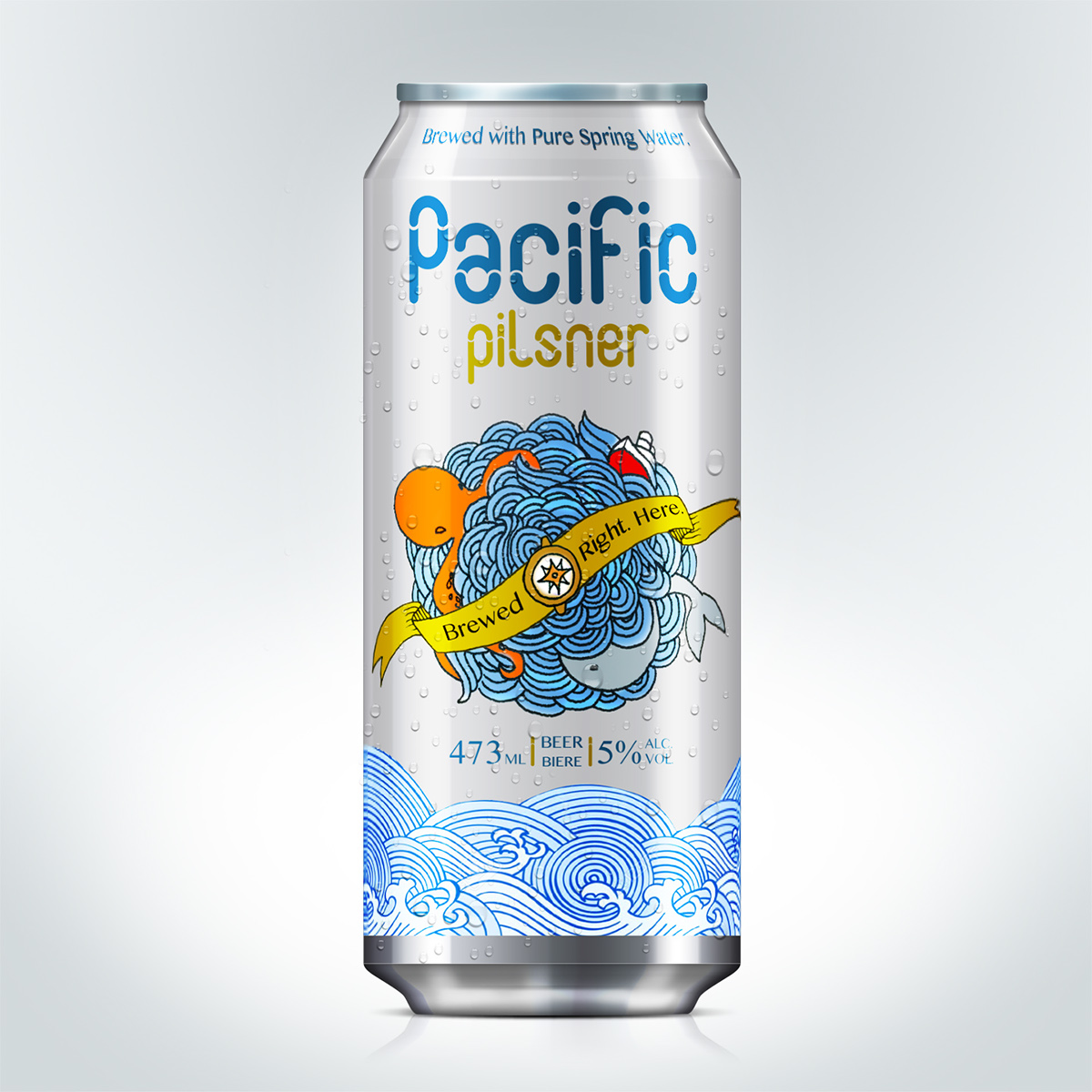 linear waves Great Wave can beer pacific Ocean