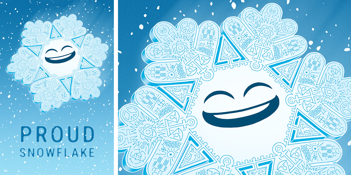 Adobe Portfolio snowflake snow proud Christmas Holiday illustrations