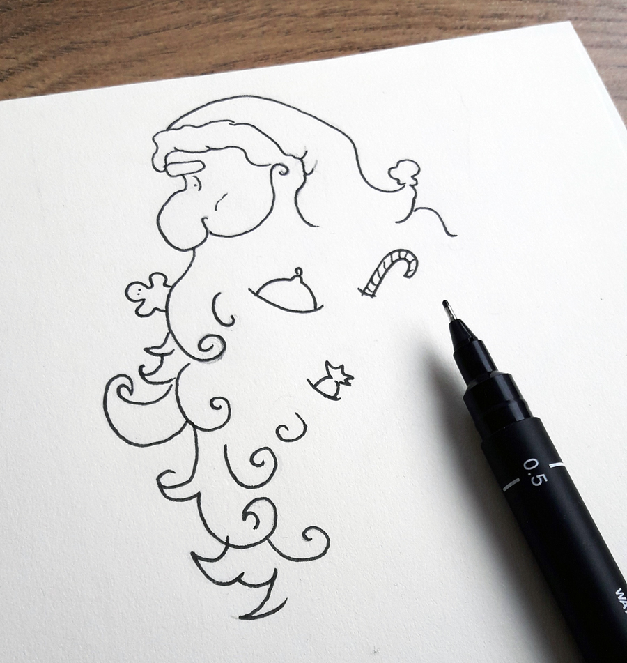 santa claus xmas Christmas winter ILLUSTRATION  beardman drawn