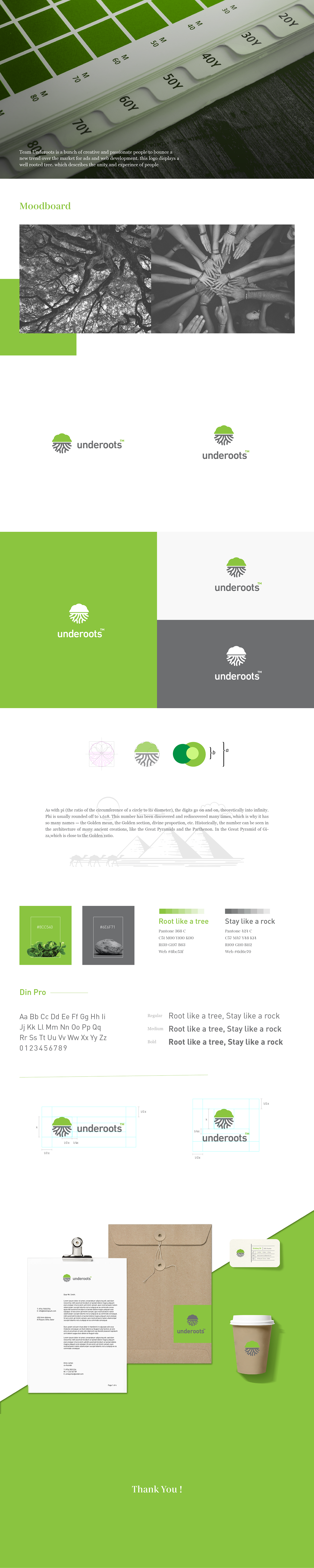 Web Design  underoots UI logo Mockup web mockup green gray creative