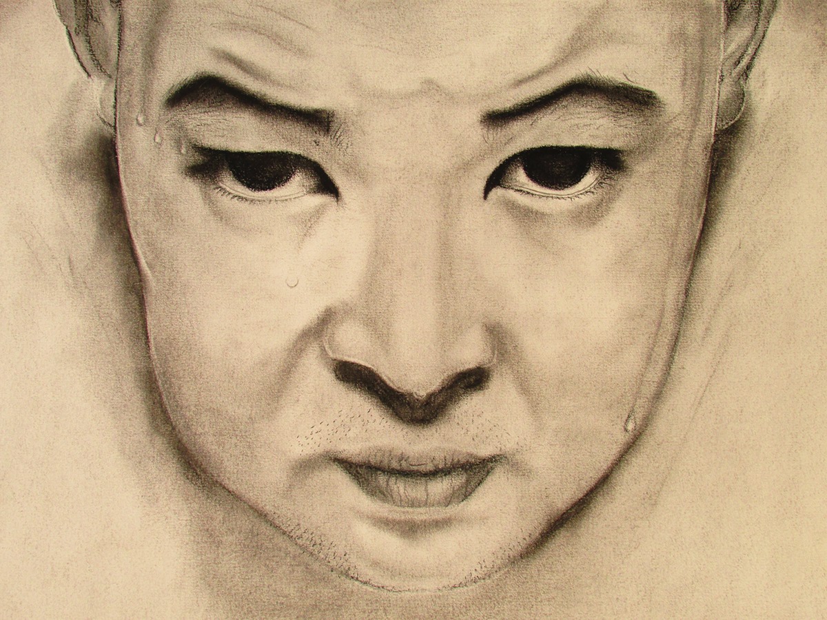 portrait black and white desenho retrato