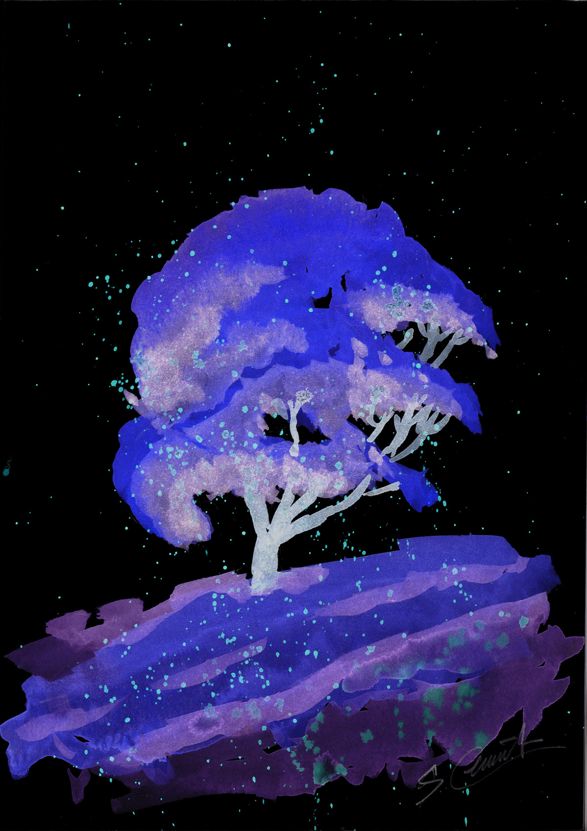 Digital Art  TREE WATERCOLOR watercolour