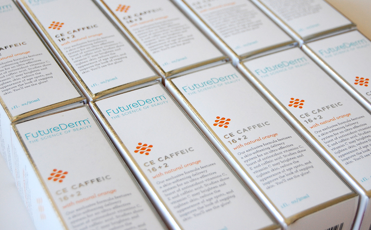 boxes skincare FutureDerm cosmetics label design