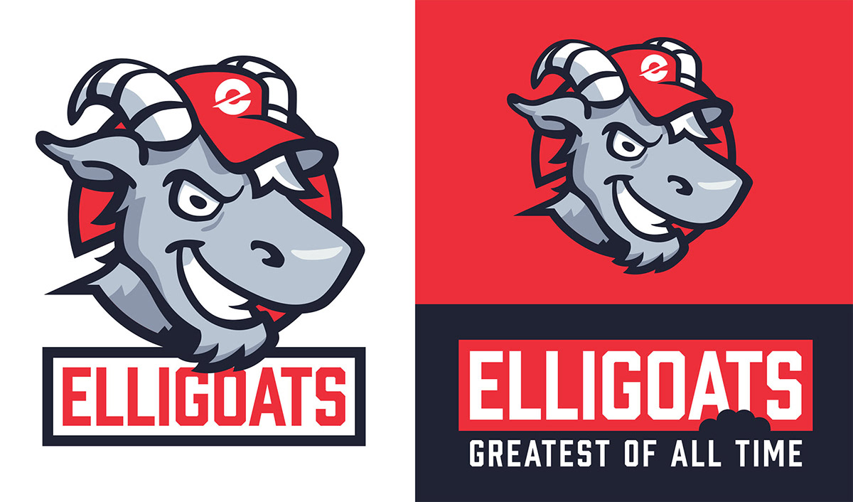 brand identity goat hat logo Logo Design Packaging pennant red Sports Design vector