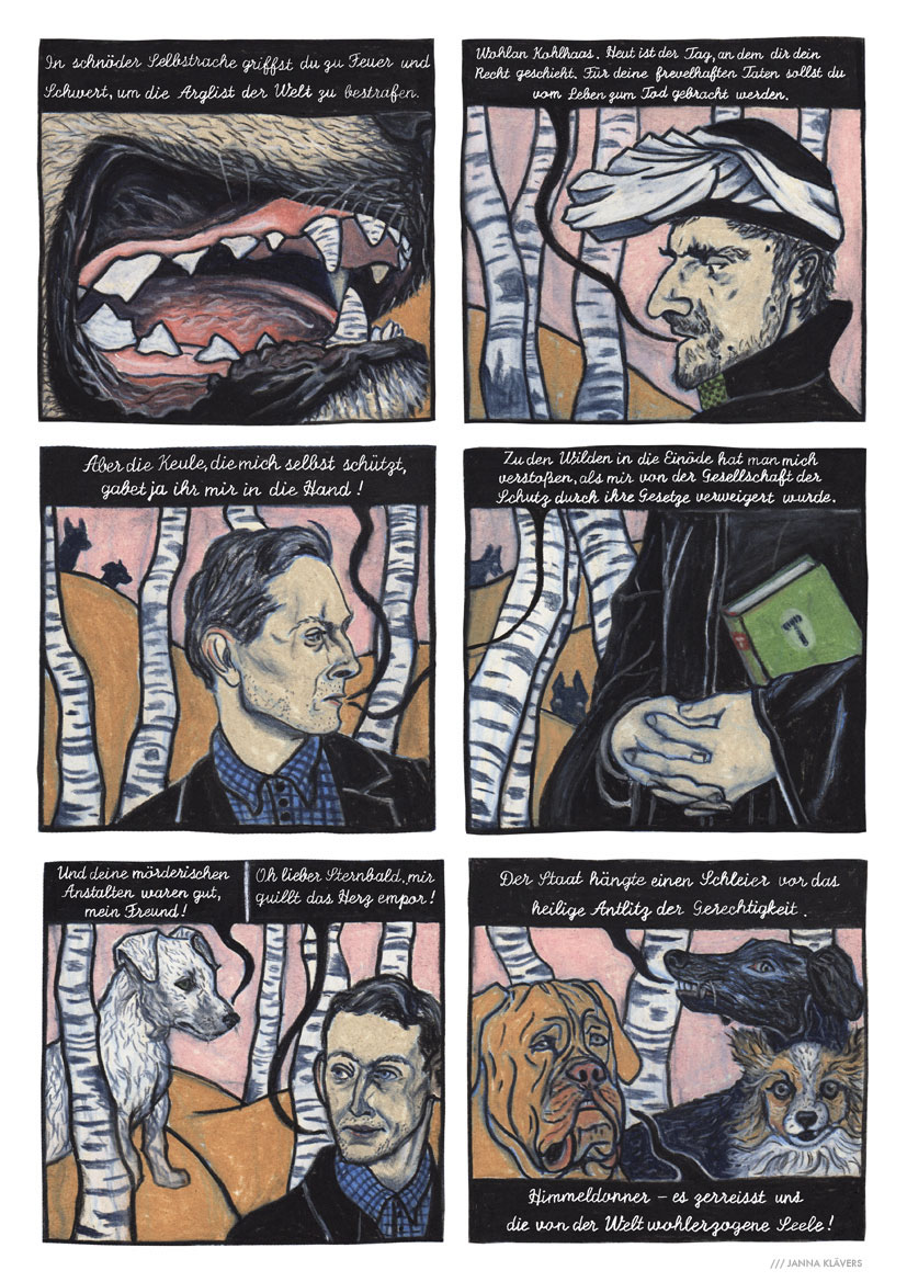 Heinrich von Kleist Michael Kohlhaas novella literature comic Transformation dogs goethe institut comics Metamorphosis