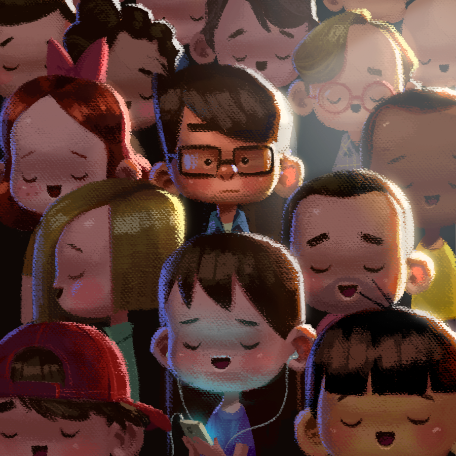 Alone in the crowd on Behance