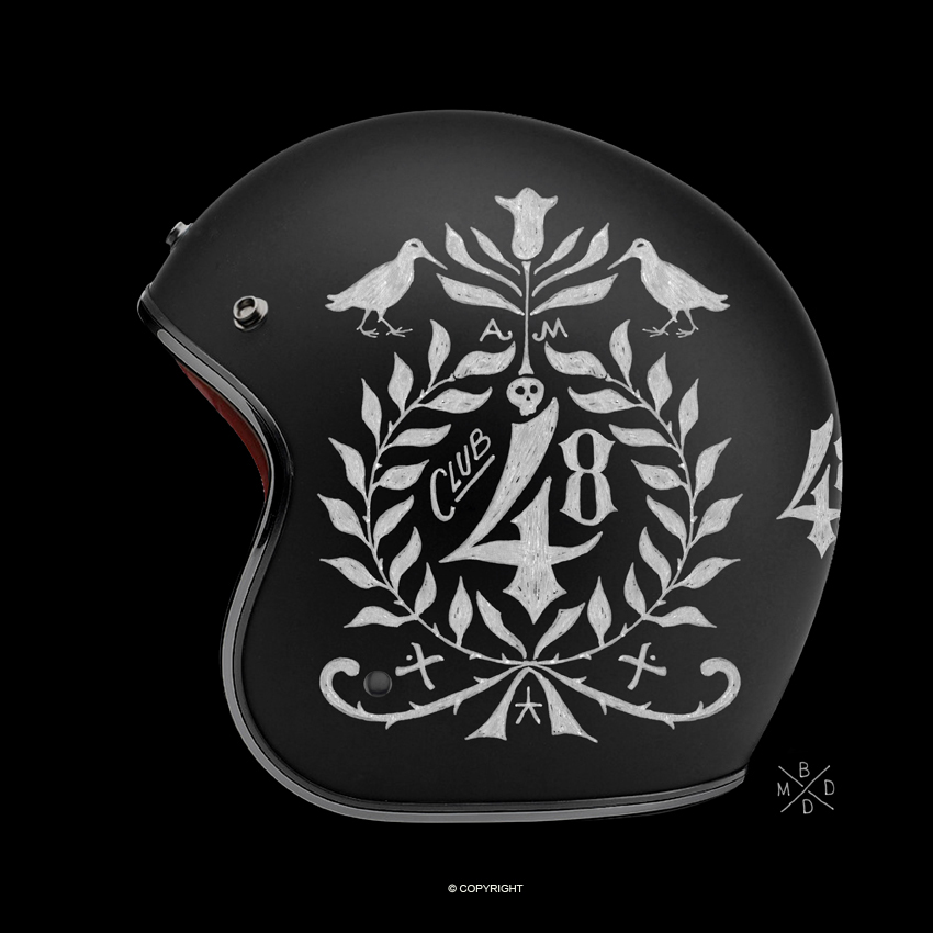 BMD bmd design Helmet skull watercolor Custom motorcycles jewelry helmet jewelry