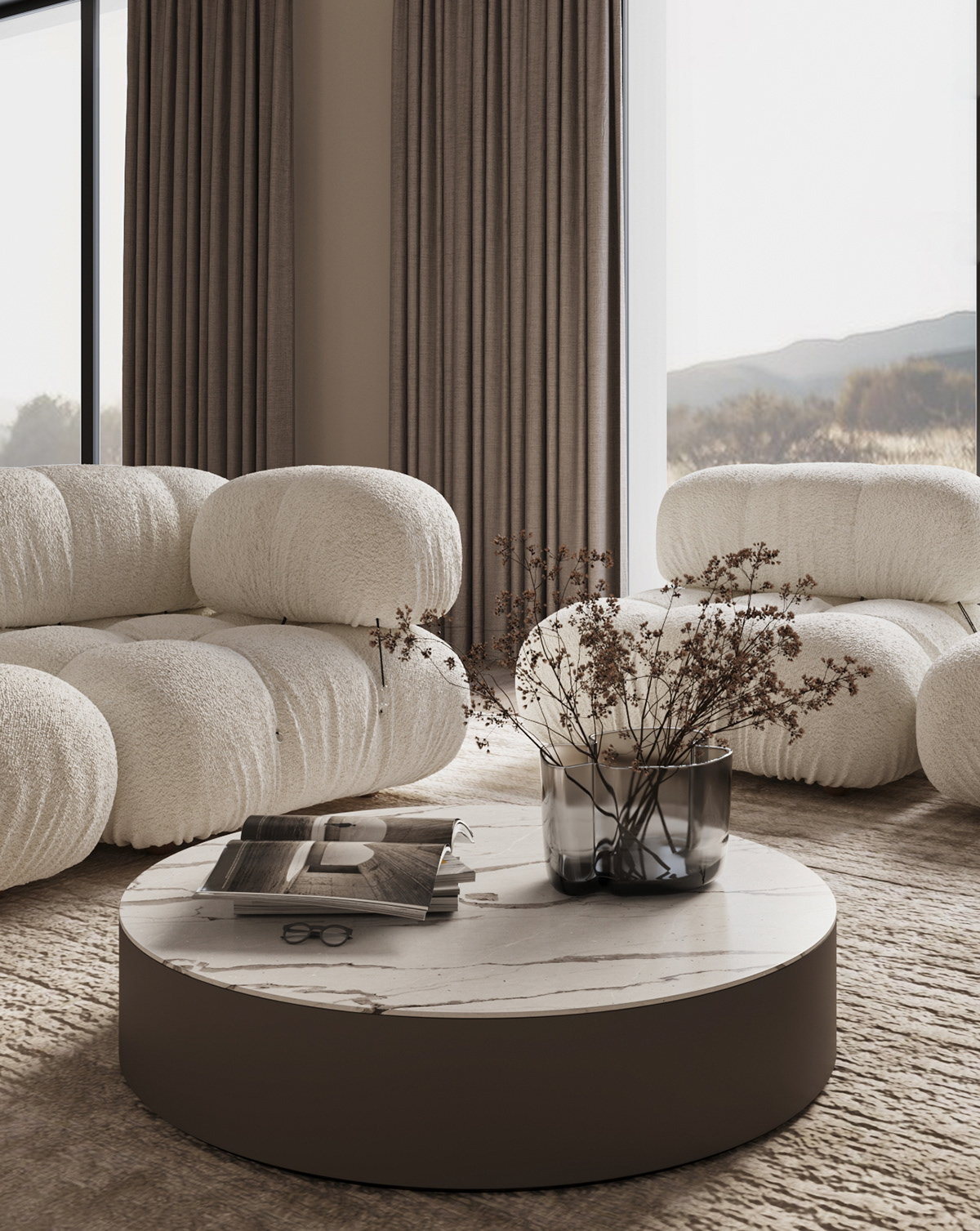visualization interior design  modern design kitchen living room 3ds max corona Render 3D