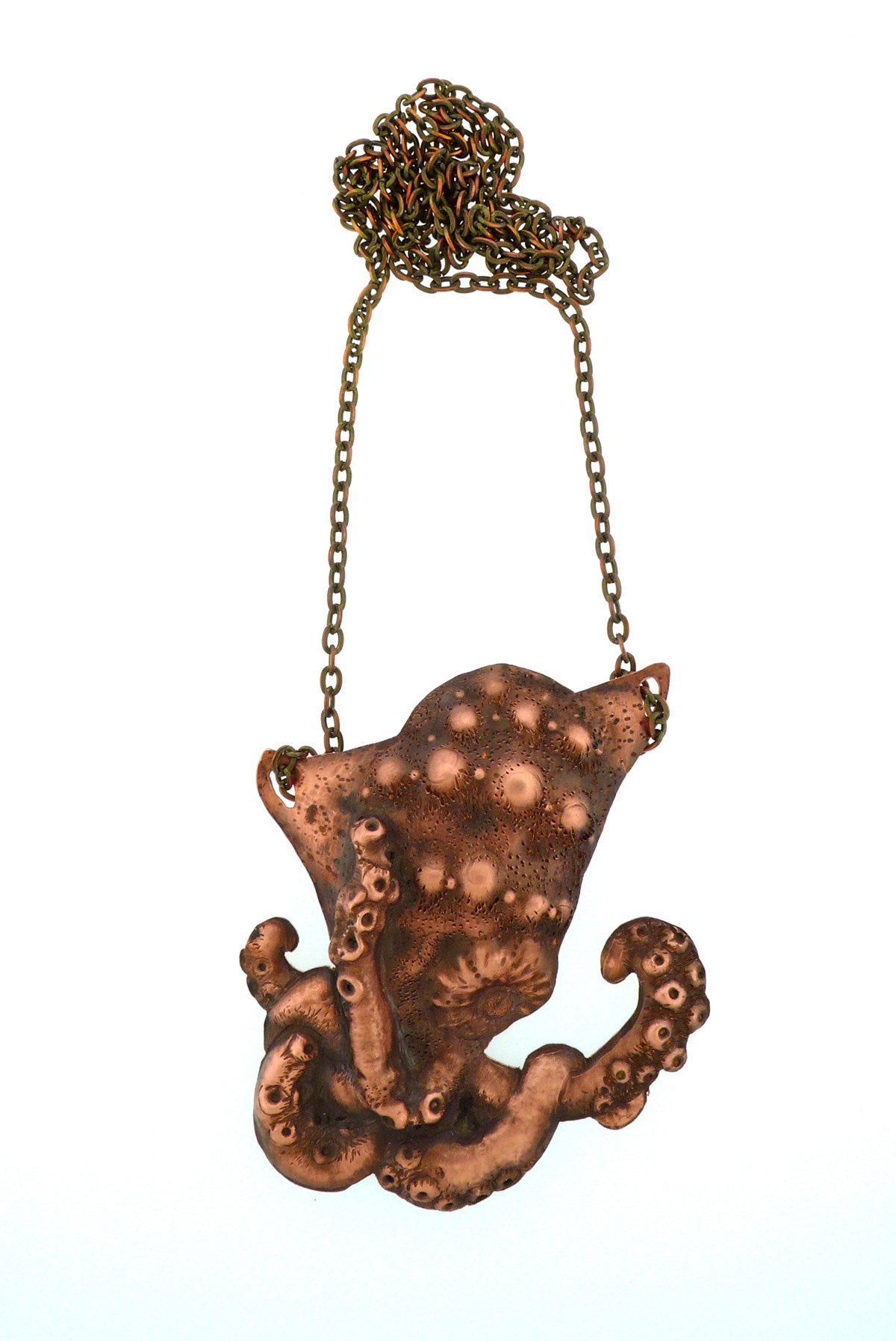 metal copper Nature creature pendant octopus jellyfish