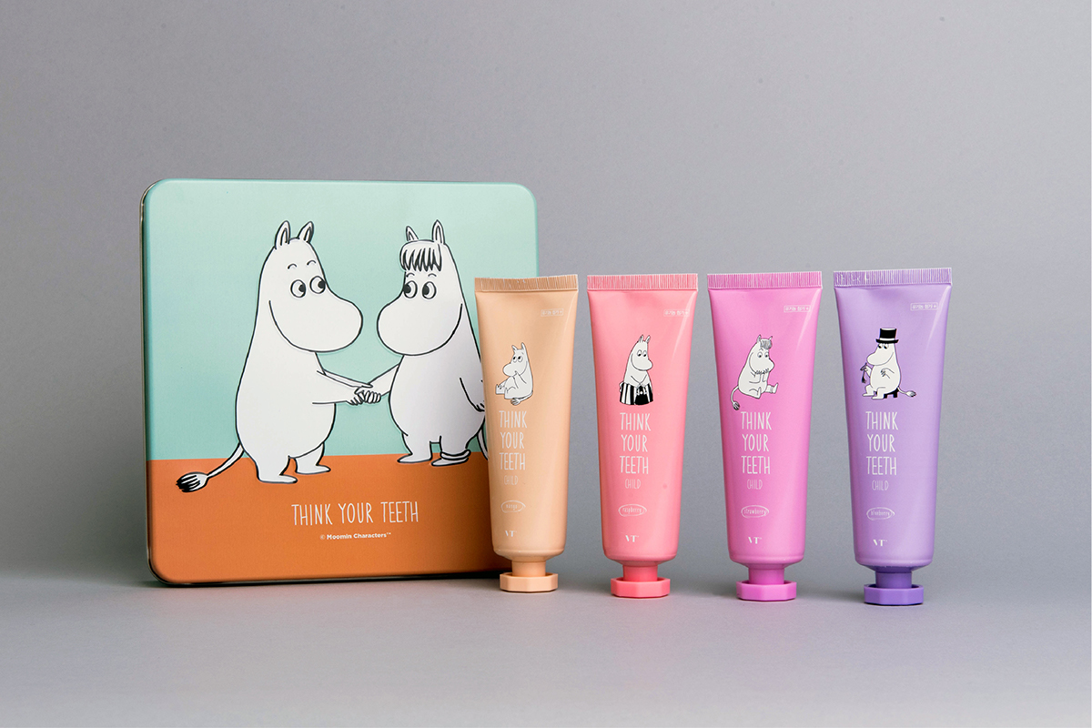 Cosmetic skincare K-beauty package BI toothpaste Character moomin Korea soap