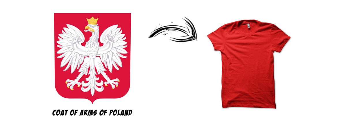 t-shirt tees apparel eagle poland polish polska Clothing cloth patriot bird crown Fly ribbon shield