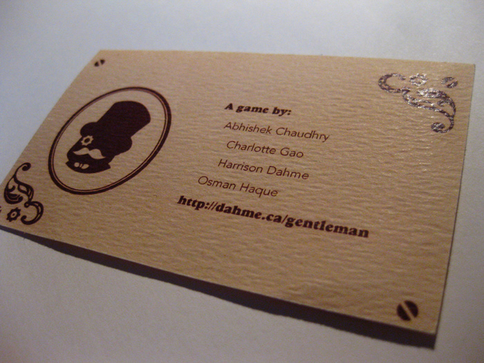 poster Video Game Design gentleman Victorian STEAMPUNK business card