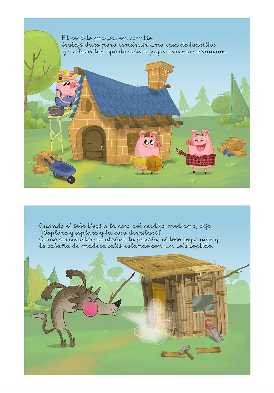cerditos cuento TALES infantil little pigs traditional animals