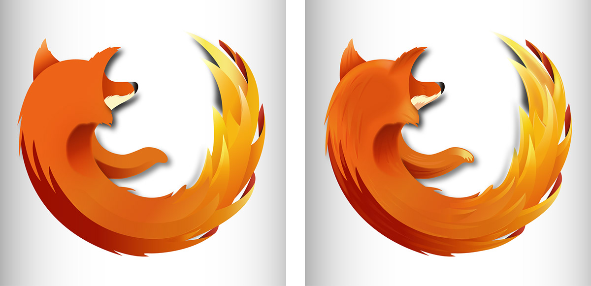 illustratore vector firefox logo brand Vectorization FOX curve Illustrator graphicdesign