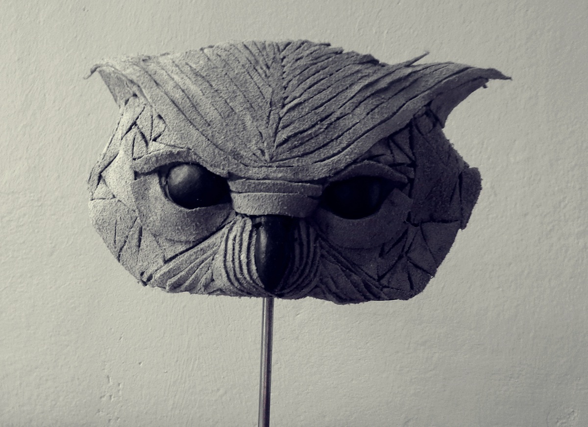 owl mask paper leather