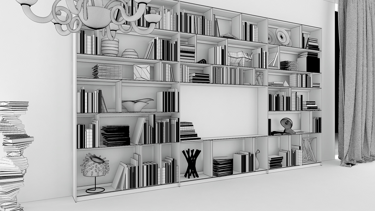 CG rendering book cinema4d vray stillife bookcase models4d