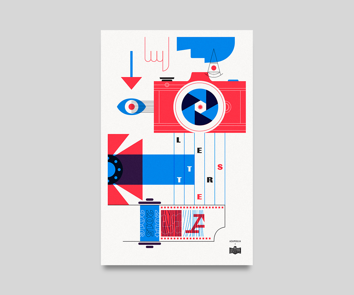 type lettering ilustracion letras poster print losttype risograph store cyan magenta