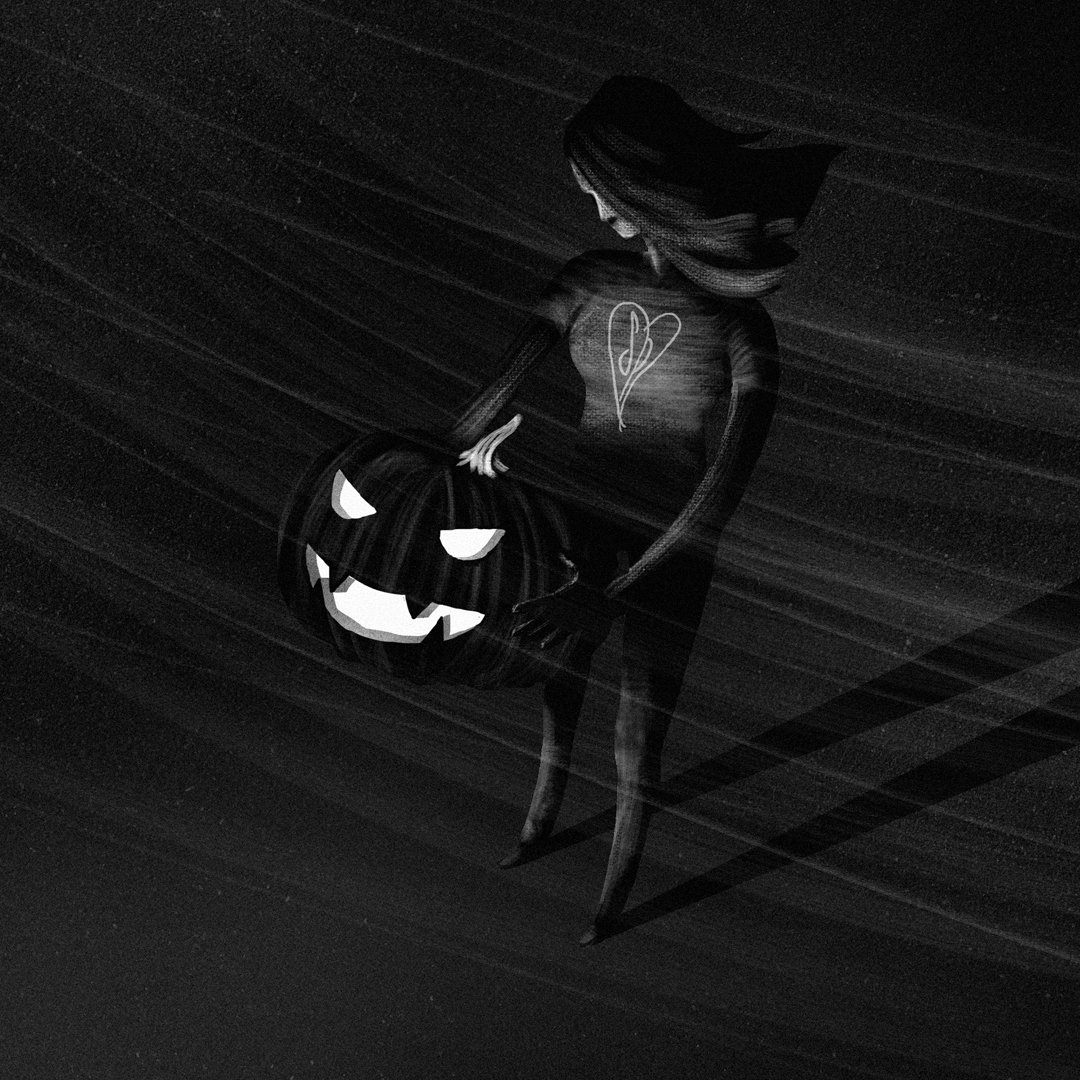Halloween inktober drawlloween Scary creepy spooky light shadow Drawing  black and white