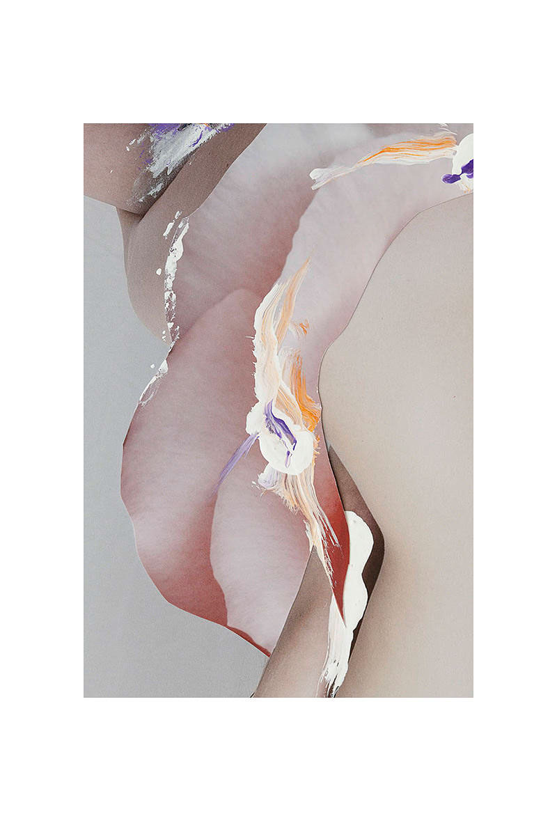 paper collage handmade beauty girl body floral paint splash flower portrait rocio montoya