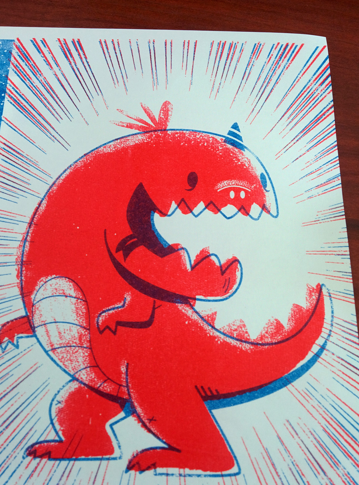 Dinosaur t-rex kids book risograph DGPH Dino Pet comic art