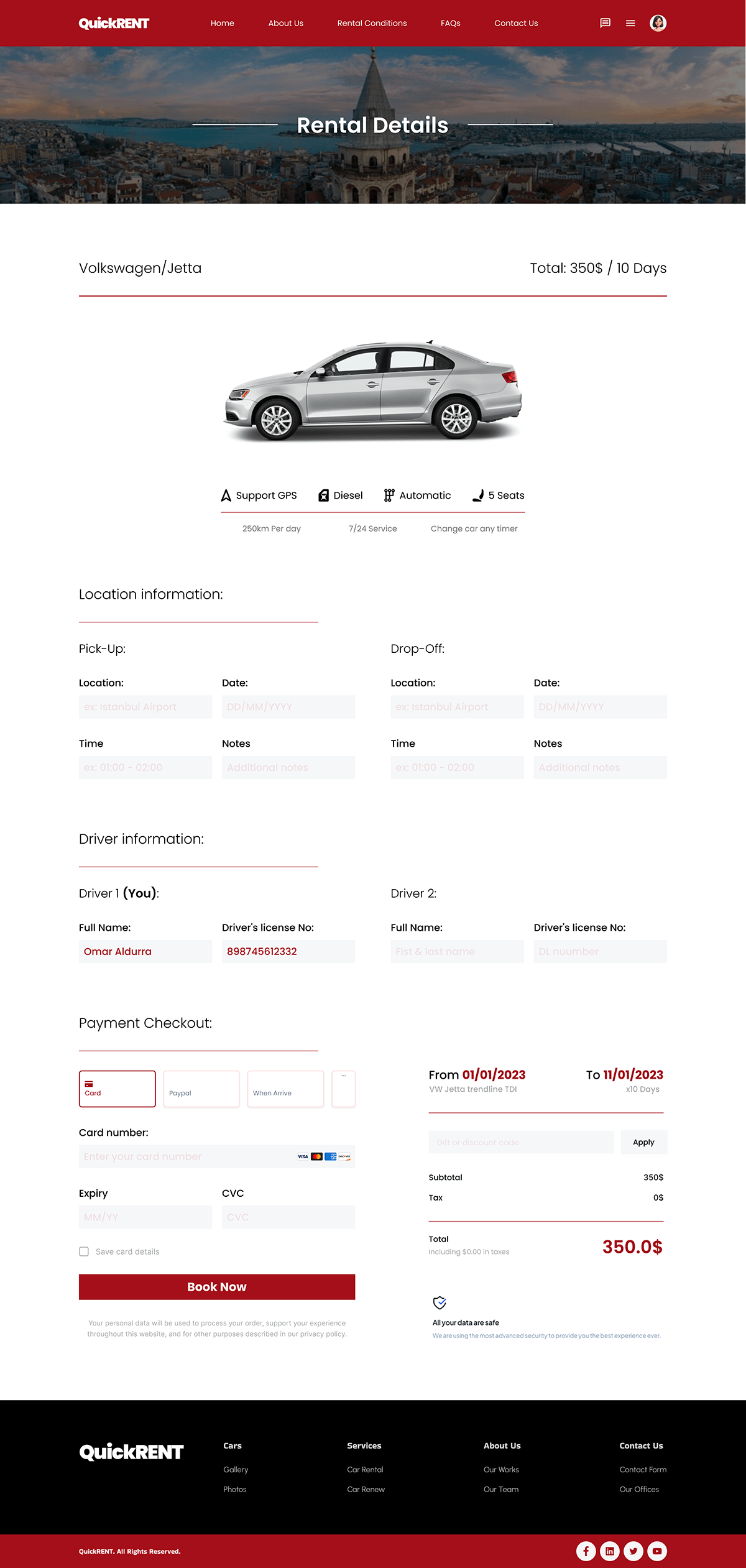 car rental UI/UX ui design creative realistic Web Design  Figma landing page minimalistic