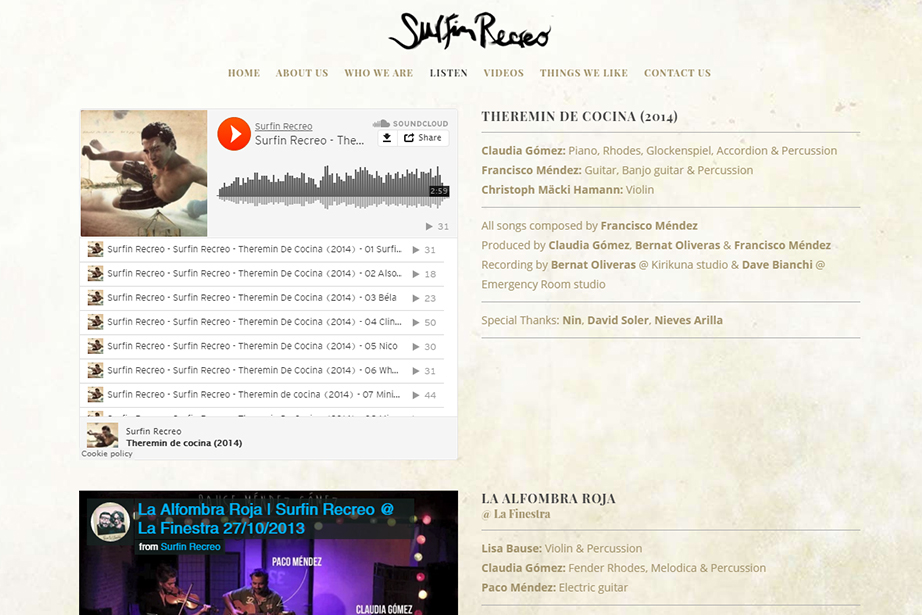 Website Web Design  music barcelona cardedeu jazz musica handmade handwriting El Petit Kraken