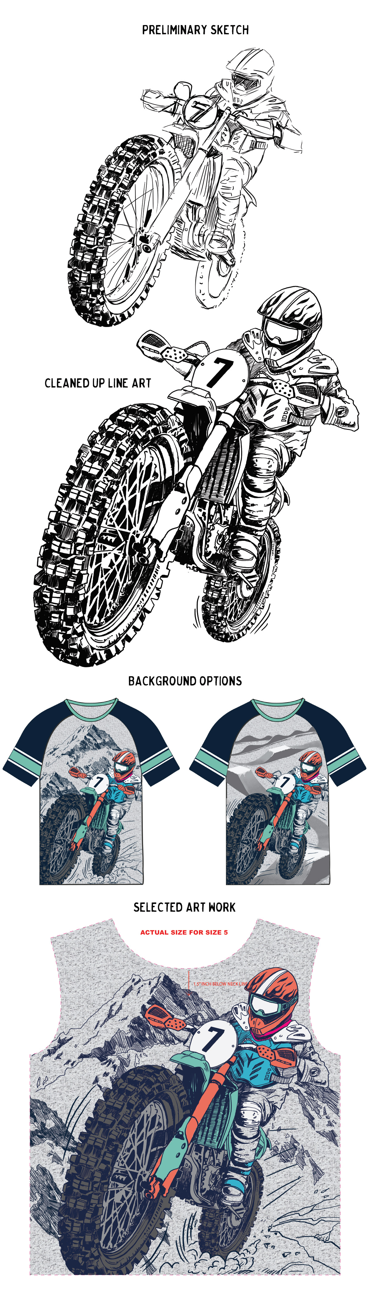 Apparel Design boys fashion graphic tee shirts Kids Clothes Moto Cross race cars screen prints sharks surface design