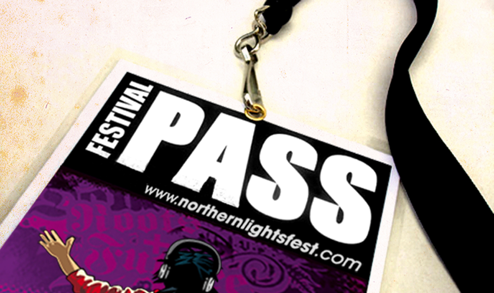 Northern Lights Festival flyer open mic Openbar Vip pass