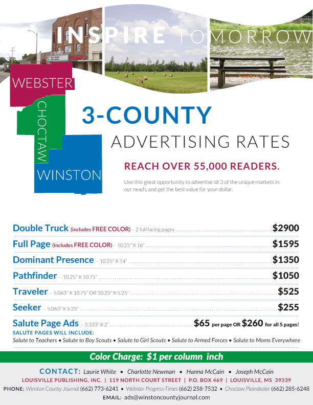 newspaper Newspaper advertising Mississippi Webster County Winston County Choctaw County tourism Promotional