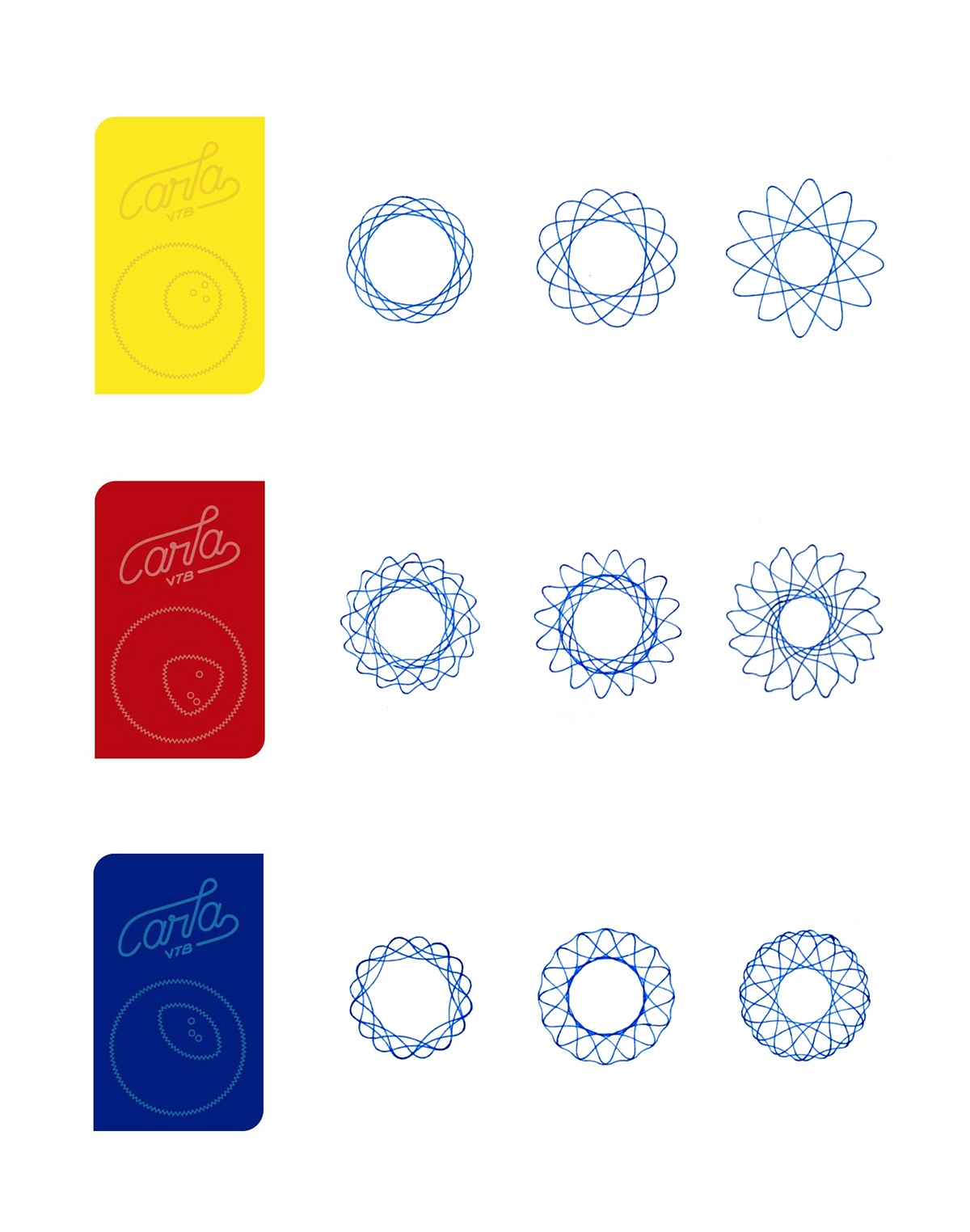 branding  acrylic acrilico Tarjetas toy desarmable yellow blue red Spirograph