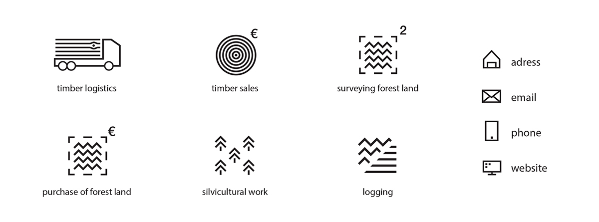 les wood drevo strom forest TIMBER minimalistic corporate identity company logo