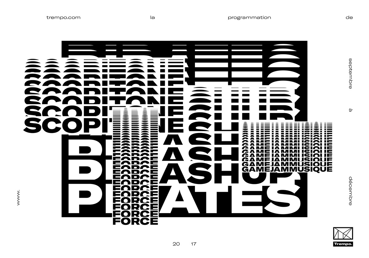 trempolino Nantes typography   season typographic black and white