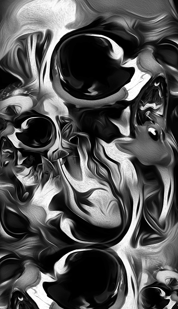 fantasmagorik nicolas obery digital sculpture dark black chrome oscar fantastic curioos skull crane dead metal liquide Awards