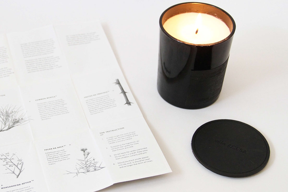 luxury candle candle premium High End sleek vela acesa minimalist
