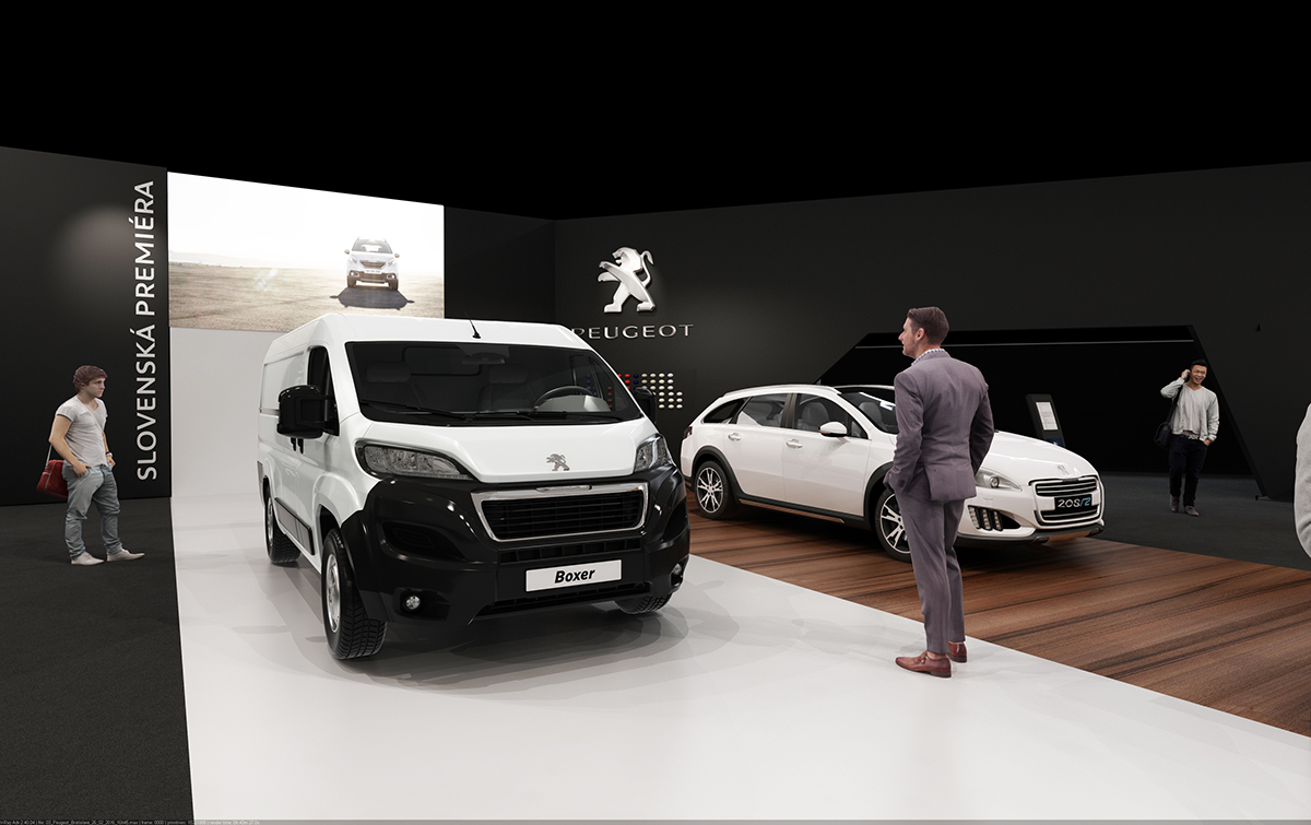 3D Stand booth Exhibition  PEUGEOT voiture car voitures Cars automobile Motorcar