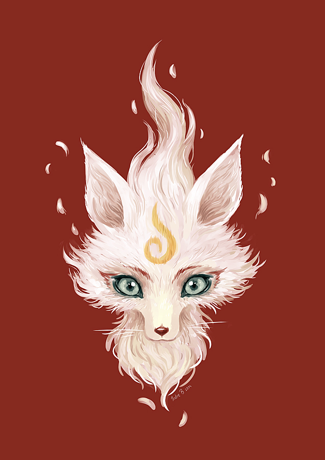 White FOX freeminds kitsune mystical fantasy fluffy cute