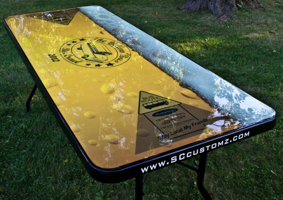 custom tables tables businesses marketing   freehand Custom hand made resin coated
