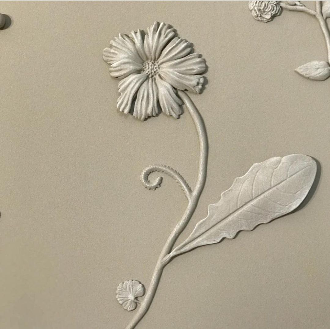 basrelief botanical ceramics  decor Flowers handmade interior design  plants sculpture