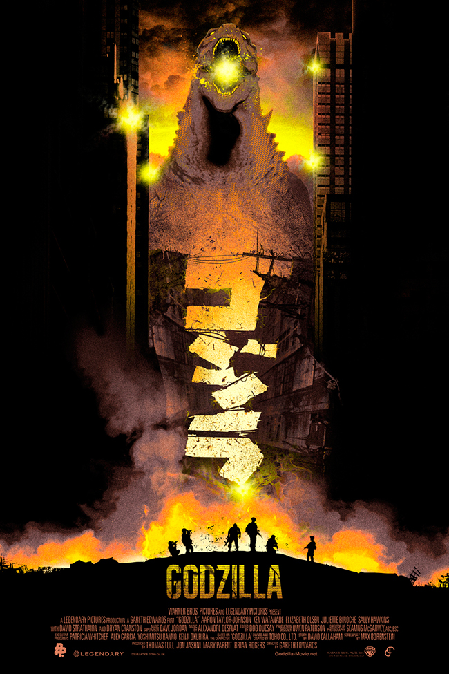 godzilla gojira monster nuclear japan san francisco kaiju Pacific Rim Poster Posse blurppy patrick connan  screenprint