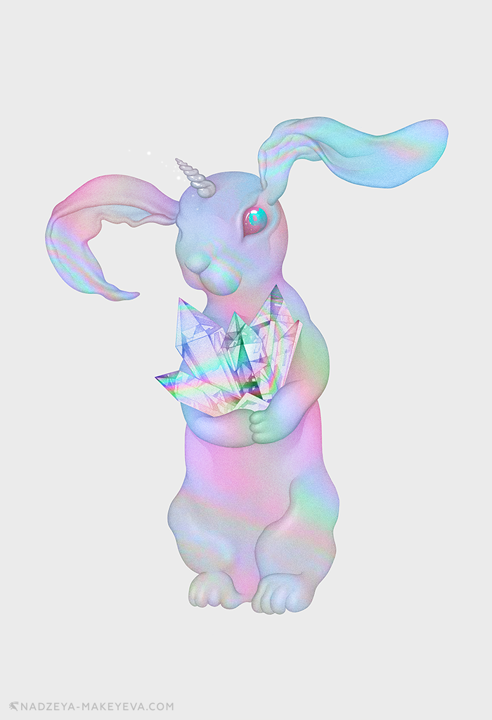 rabbit bunny mushroom psychodelic