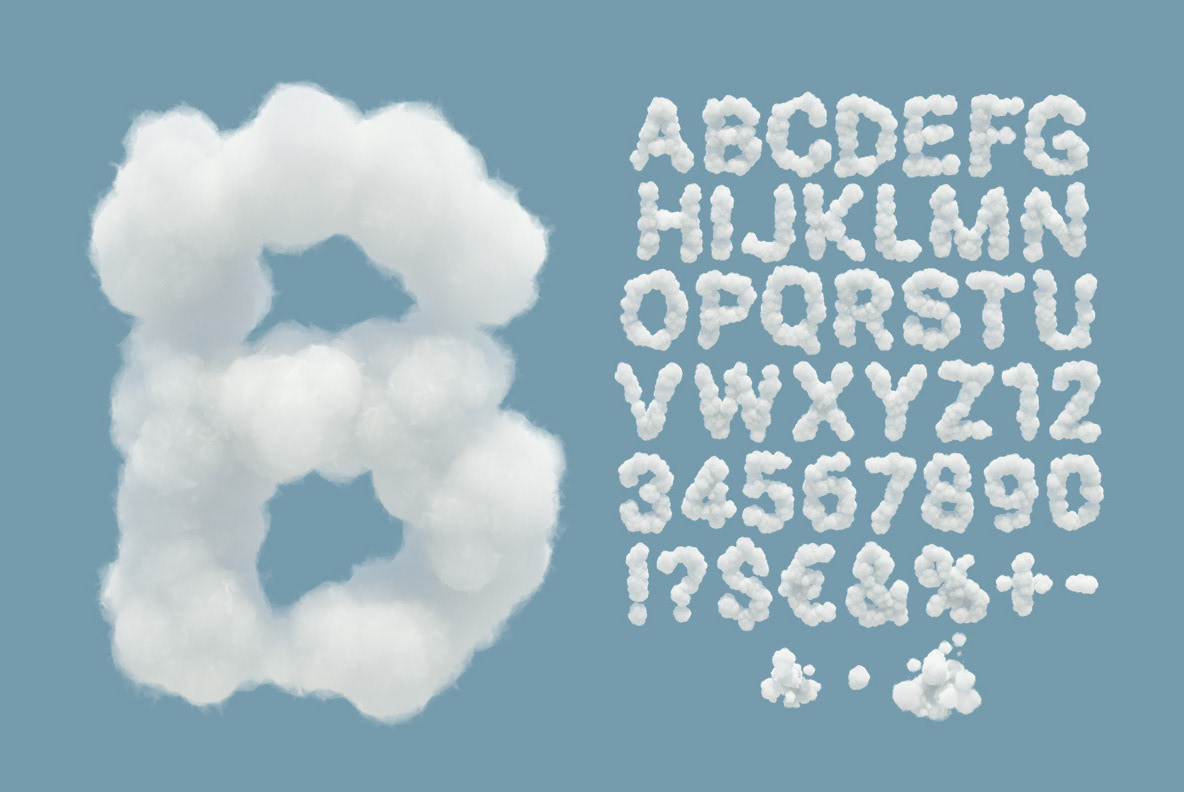 bitmap font clouds font handmade font lettering Opentype SKY svg typography  