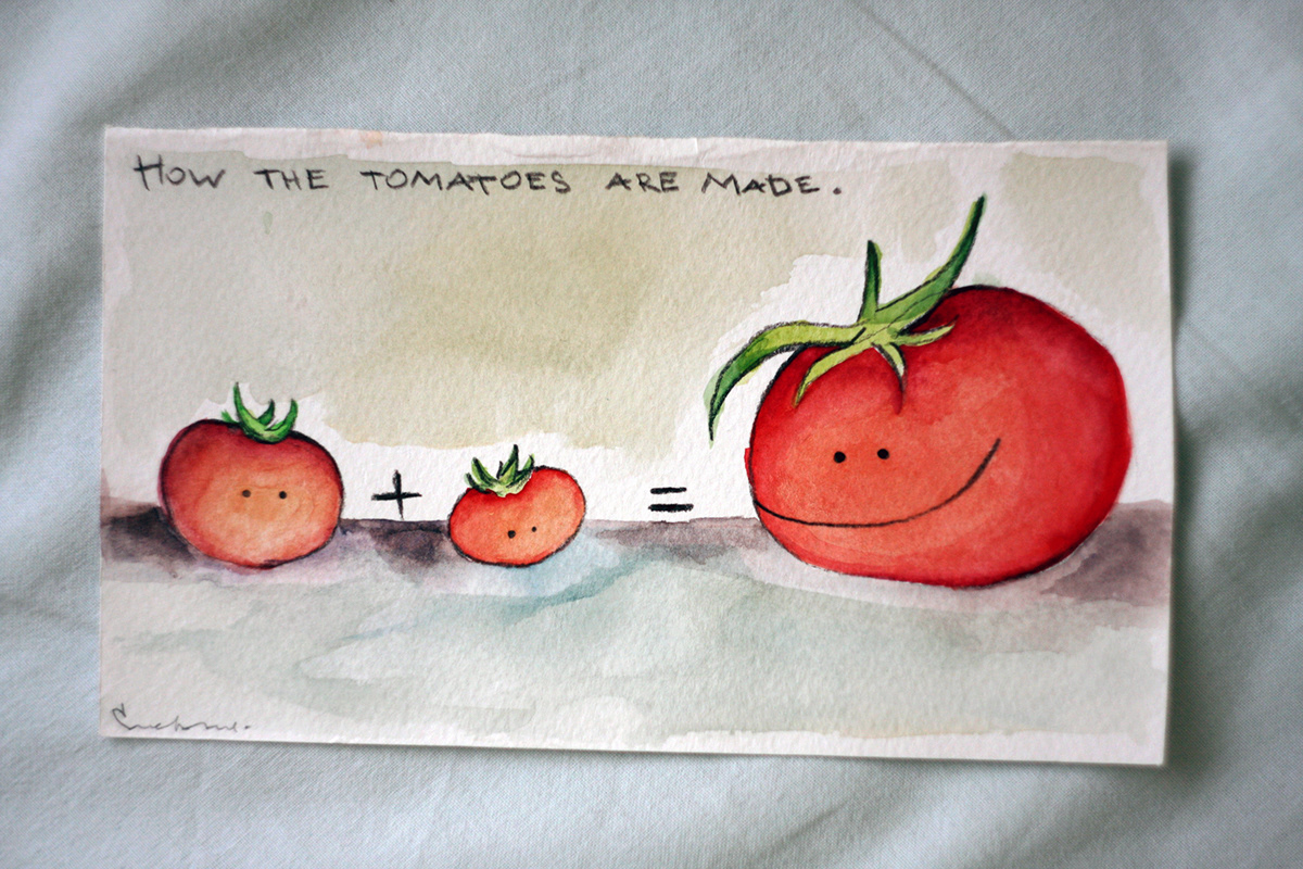 tomatoes family watercolor