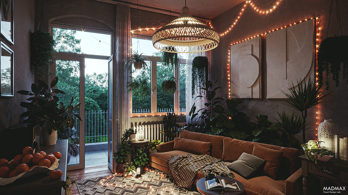 3D Rendering 3ds max architecture archviz corona interior design  living room Render