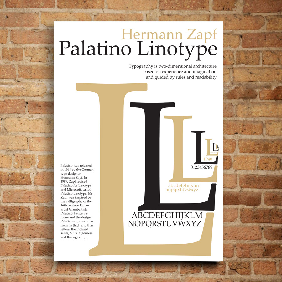 palatino linotype  palatino  poster Typeface hermann zapf