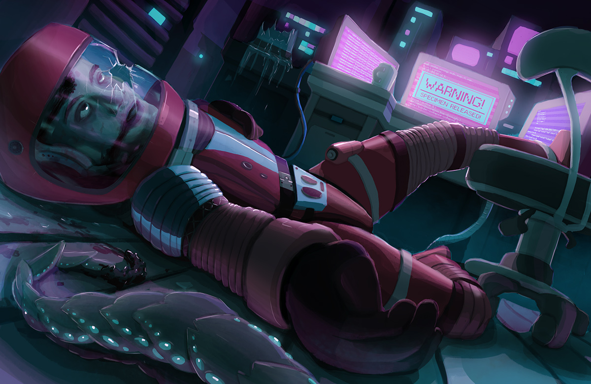 massart spaceman alien Realism sci-fi digital painting