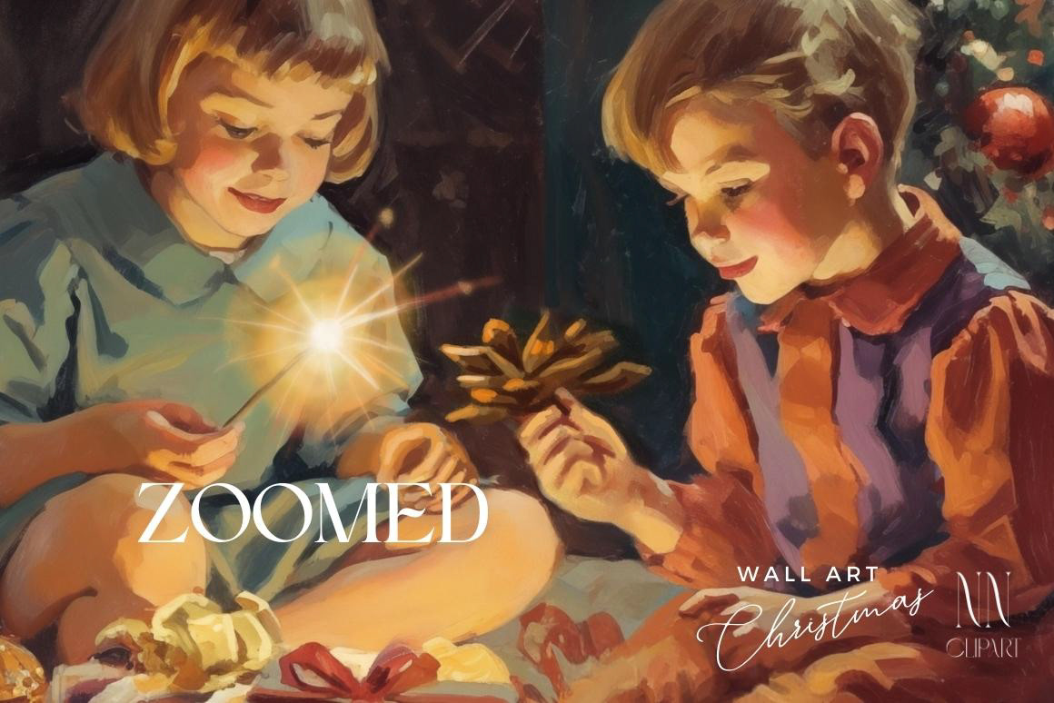 Vintage Christmas Oil Painting wall art home decor print design  typography   postcard Christmas xmas Holiday