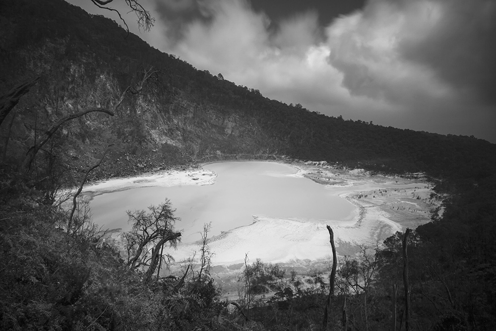 indonesia bandung west java black and white blackandwhite white crater caldera volcano Ciwidey