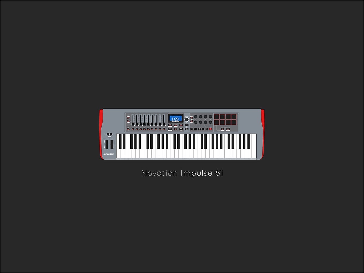 Novation keyboard impulse affinity designer MIDI vector MIDI controller