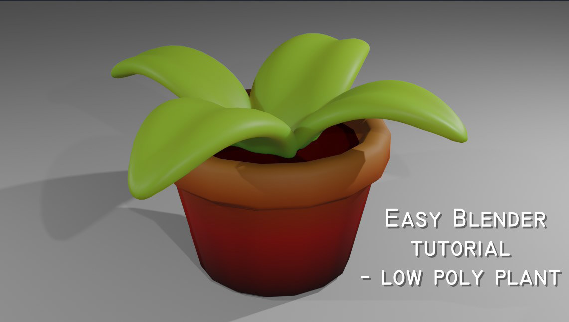 Easy Blender tutorial in which you will learn how to model and texture low poly plant